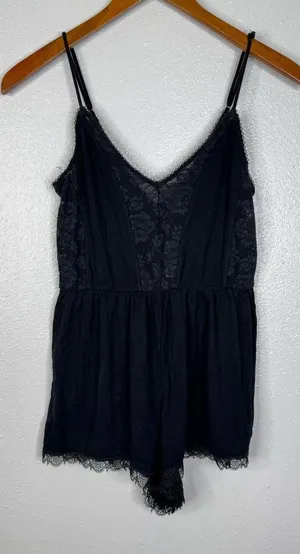 Free People Intimately Black Lace Romper Size Xsmall‎ thumbnail 1