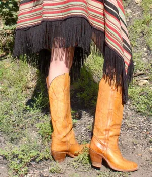Miss Capezio Vintage 70s Leather Western Tall Knee High Cowgirl Boots thumbnail 1