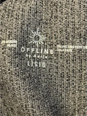 Aerie Offline 7/8 High-Rise Leggings in black white stripe thumbnail 5