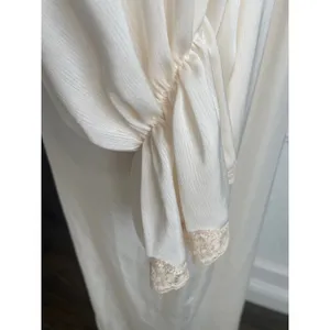 Vintage Etienne Cream Lace Peignoir Robe Small Embroidered Dressing Gown thumbnail 10