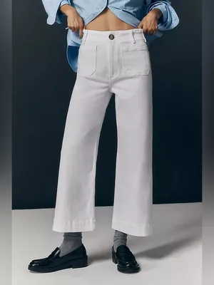 Anthropologie Maeve Colette White Wide-Leg High-Rise Jeans Size 27 Petite thumbnail 3