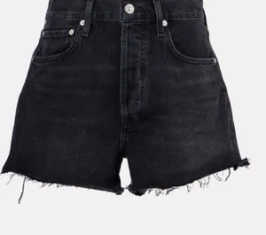 NWOT Citizens of Humanity Marlow distressed denim shorts black 25 thumbnail 1