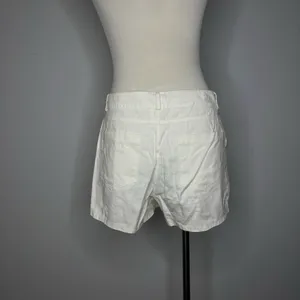 Glam- White Shorts w/Skirt Front Buttonfly + Zipper thumbnail 4