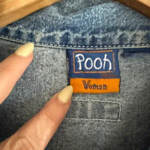 90s Vintage Disney POOH Embroidered Denim Vest Bee Piglet Extra Large thumbnail 5