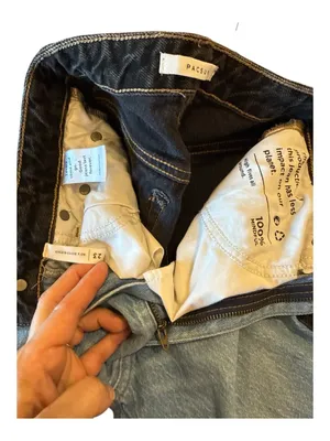 PacSun Two-Tone Light Blue Jeans on Front with Black Back. 90s Boyfriend Style thumbnail 5