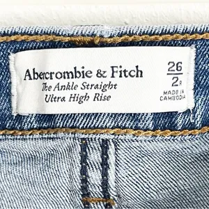 ABERCROMBIE & FITCH The Ankle Straight High Rise Button Fly Jeans Size 26 Casual thumbnail 3