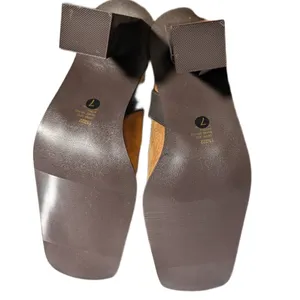 Vtg Y2K Newport News Tan Suede Knee High Square Toe Block Heel Harness Boots 7 thumbnail 5