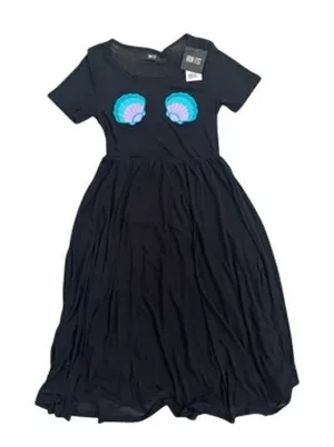 Iron Fist Mermaid For Life Black Sheer Seashell Pasties Midi Dress‎ Med Goth Emo thumbnail 1