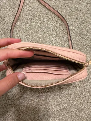 Michael Kors Blush Pink Pebbled Leather Crossbody with Gold Chain thumbnail 2