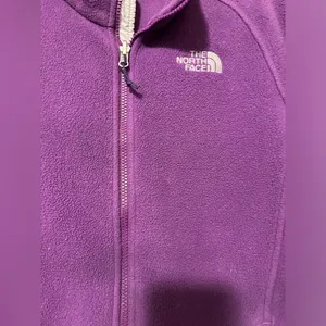 North Face purple full zip fleece jacket size L thumbnail 3
