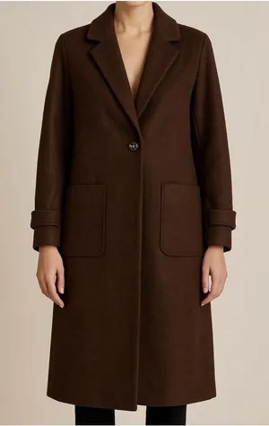 House of Harlow 1960 brown long wool-blend coat Size Medium Overcoat thumbnail 1