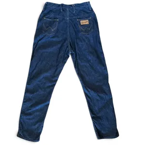 Vintage Wrangler High-Rise Tapered Straight Leg Blue Denim Jeans Made in USA L thumbnail 3