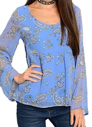 Honey Belle Flared Sleeves Paisley Strappy Too thumbnail 1