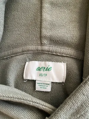 Aerie sage green cropped hoodie thumbnail 3