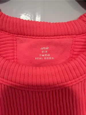 Ribbed Aerie High-Neck Crop Tank Top - Neon Pink thumbnail 2
