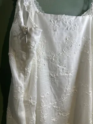 NWT White Embroidered Dress L 12-14 Lace Strap Cottagecore Boho No Boundaries thumbnail 7