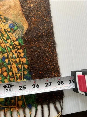 Cashmere High Quality Scarf Shawl Art The Kiss Gustav Klimt Made Italy thumbnail 7