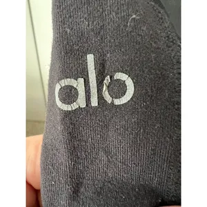 Alo Yoga Black High-Waisted Moto Leggings With Ribbed Detail For Women thumbnail 4