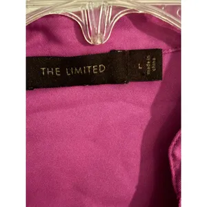 The Limited Magenta‎ Purple Split Neck Long Sleeve Blouse Gold Stud Detail Large thumbnail 3
