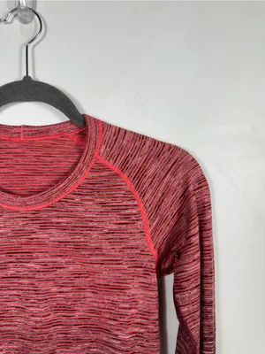 Lululemon Swiftly Tech Long Sleeve Crew Size 4 Red‎ Alert White Dark Sport Red thumbnail 6