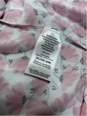 Womans NWT Joy Spun 2 Pc Summer Pajama Set 2X White Pink thumbnail 4