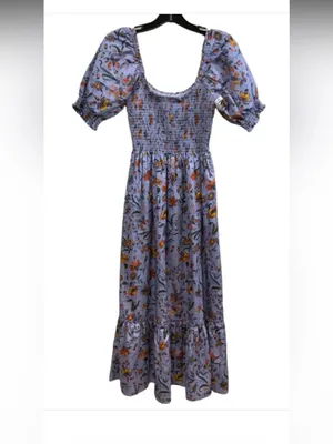 Hill House Lila Nap Dress summer Thistle Fleur Chintz lavender floral rare $200 thumbnail 6
