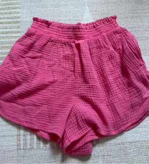 Aerie Women’s Pink Gauze 100% Cotton Pull-On Shorts Pockets size XSmall NEW thumbnail 1