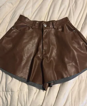 Faux leather shorts Brown thumbnail 1