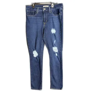 Levis 311 Womens Size 32x30 Shaping Skinny Jeans Distressed Dark Wash Stretch thumbnail 2