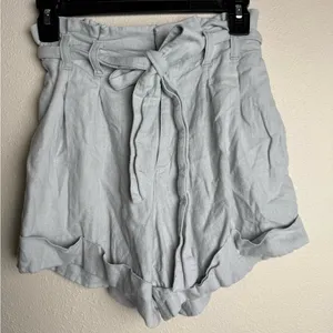 Abercrombie and Fitch Women Size small linen‎ paperbag high waisted shorts thumbnail 1
