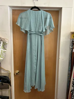 ASOS Flowy Romanticism Mint Faux Wrap Dress with Side Zipper - size 2 thumbnail 4