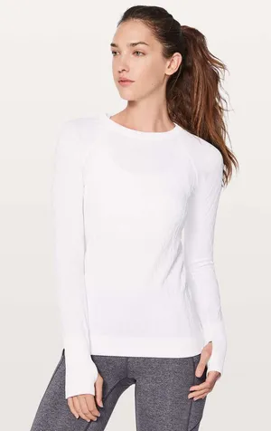 Lululemon Rest Less Pullover White Size 8 Long Sleeve Pullover Run Gym thumbnail 1