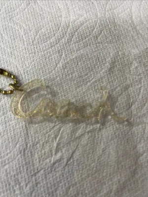 Coach Clear Bag Charm with Gold Glitter Script Charm thumbnail 2
