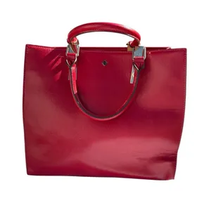 Antonio Melani Red Structured Faux Leather‎ Tote Handbag Top Handle Shoulder Bag thumbnail 1
