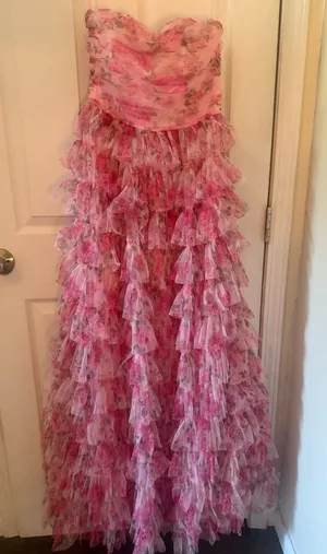 B Darlin Pink Floral Dress thumbnail 1