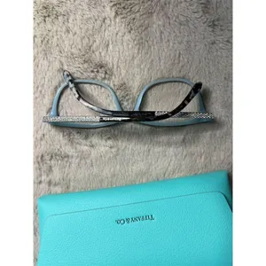 Tiffany & Co Women's Eyeglasses Case Black w/ Blue Accents Full Rim thumbnail 5