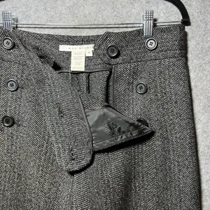 Max Studio Herringbone Sailor Wide Leg Pants Black White Button Front Size‎ 4 thumbnail 7