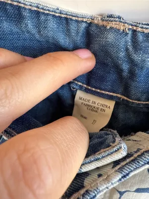 Ralph Lauren Floral Print Denim Shorts - Blue/White 70s inspired thumbnail 2