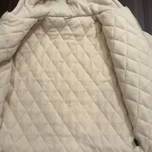 Comfrt Quilted Lining Zip Up Hoodie Cream Oversized Heavyweight Jacket 2XL New thumbnail 5