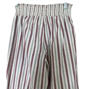 Ci Sono Linen Wide Leg Striped Pants Large Smocked Waist‎ Coastal Nautical Beachy Summer thumbnail 7