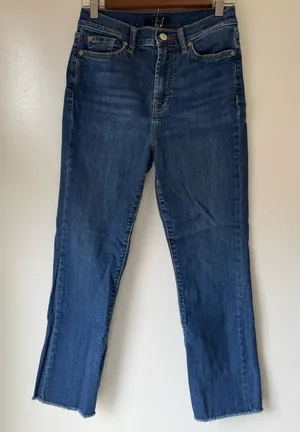 7 For All Mankind Cropped Blue Jeans (27) thumbnail 1