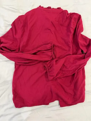 Tommy Hilfiger magenta button down blouse in S thumbnail 5