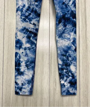 Beach Riot Sport Indigo Tie Dye Cara Printed Leggings V Crossover Waistband XS thumbnail 7