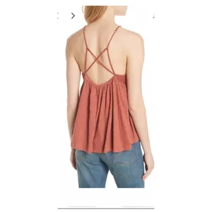 Free People Road Trip Tank Top Womens XS Brown Crochet‎ Halter Open Back Peplum thumbnail 3
