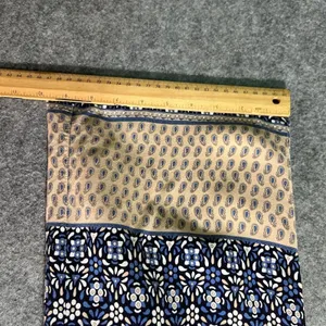 Roz & Ali Blue Floral Boho Wide Leg Border‎ Print Rayon Pants Pull-On M thumbnail 4