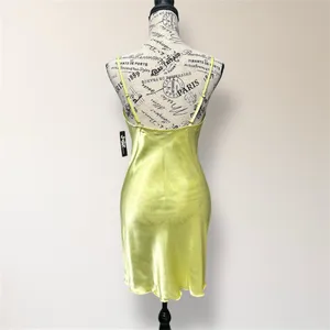 New Jump Apparel M Yellow Satin Cowl Neck Bodycon Mini Dress Prom Homecoming‎ thumbnail 6