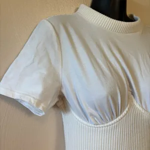 ASOS Women's Dress Ribbed‎ Corset Underwire T-Shirt Size 10 thumbnail 4