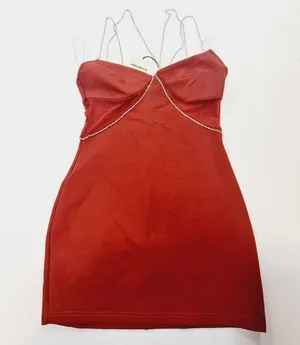 Superdown Jaxie Diamond Mini Dress in Rust Medium thumbnail 3