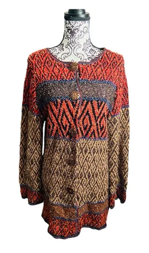 COLDWATER CREEK Multi pattern cardigan sweater thumbnail 1