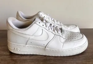 Nike Air Force 1 ‘07 Triple White Shoe Size 8.5 or 10 #404A thumbnail 1